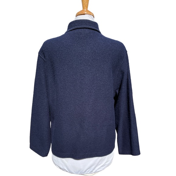 Cambridge Dry Goods Classic Preppy Sweater Cardigan Blue Pockets Brass Buttons - Picture 4 of 16